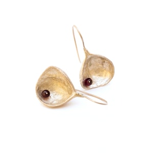 Dwarf pomegranate earrings, sterling silver earrings, handcrafted jewelry, nature-inspired earrings, botanical jewelry, special jewelry gift