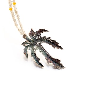 Fig leaf pendant necklace, sterling silver pendant, handcrafted jewelry, nature-inspired pendant, botanical jewelry, special jewelry gift
