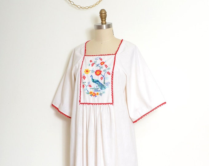 Vintage Embroidered Hooded Maxi Dress Kaftan main image 1