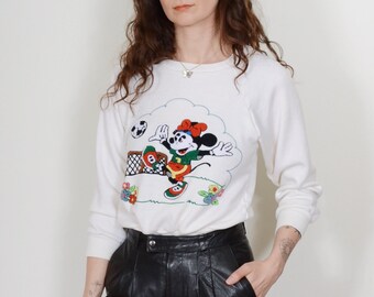 Minnie Mouse raglan sweatshirt by Sunday Comics / vintage 80s graphic sweatshirt / XS - Small