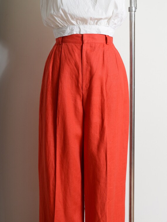 90s pleated linen trousers / 26" waist