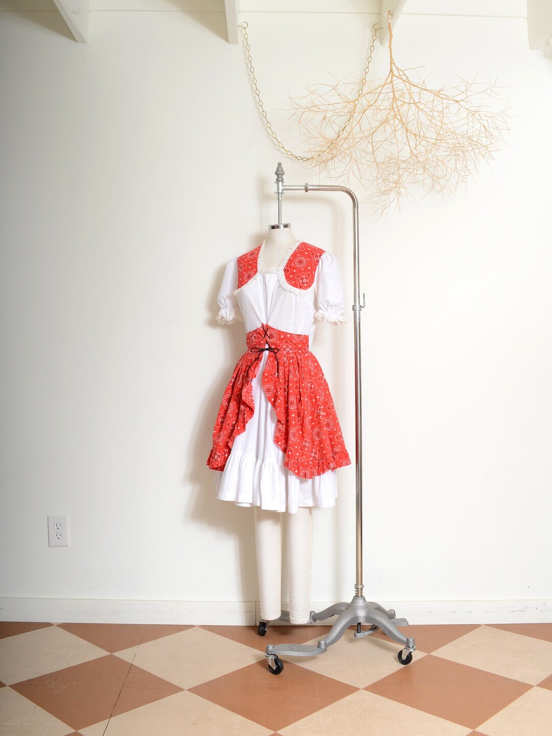 Bandana Print Square Dance Dress, Rockabilly Full Skirt Dress 26
