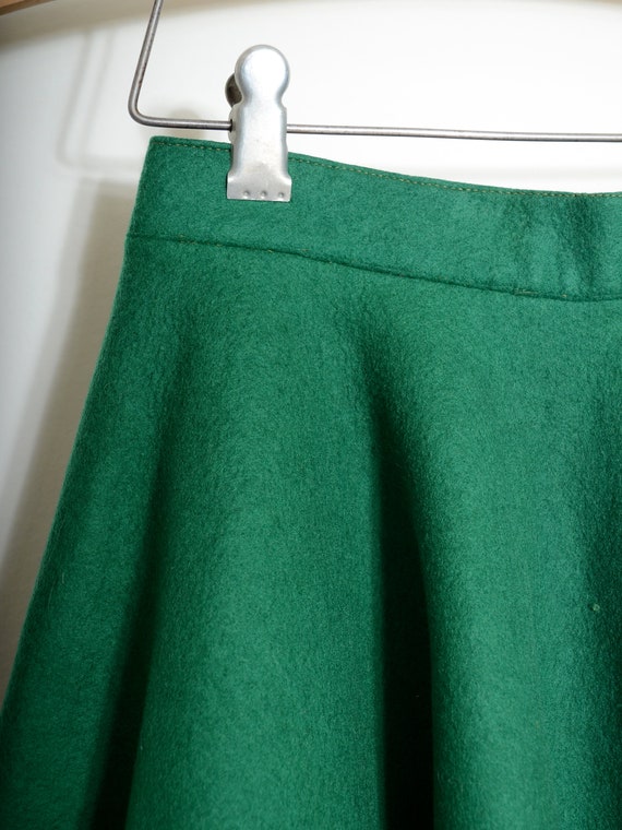 green felted wool circle skirt by designer Toni O… - image 4