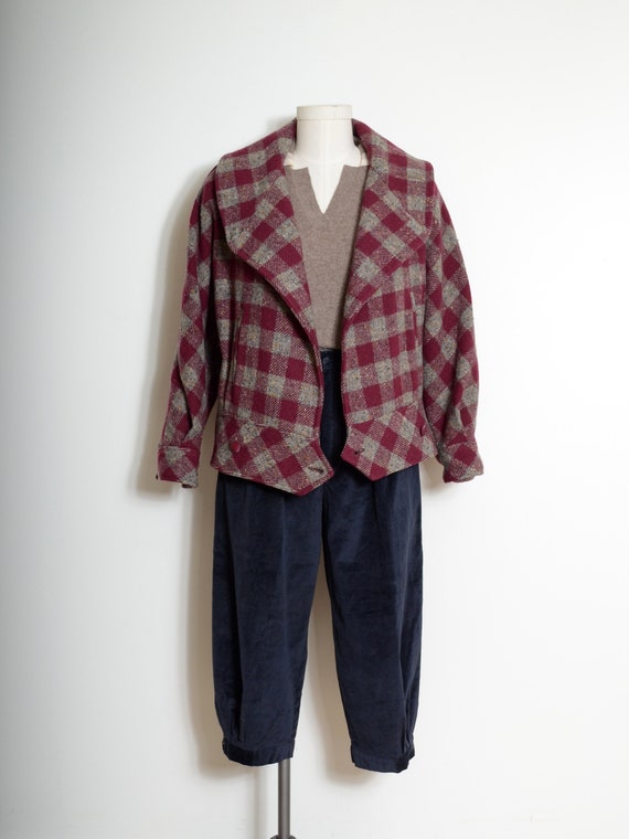 80s wool peplum jacket / small - medium