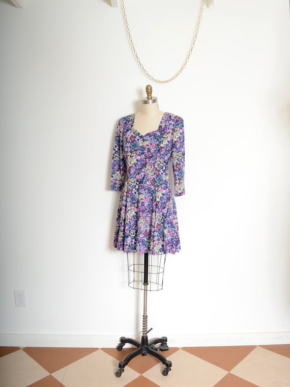 90s strappy back floral cotton dress / medium