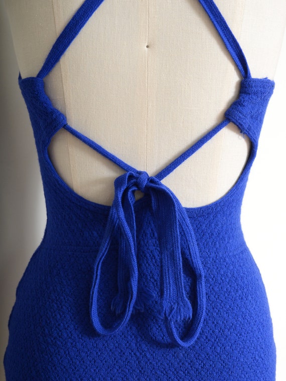 Catalina knitwear cobalt blue wool bathing suit /… - image 6