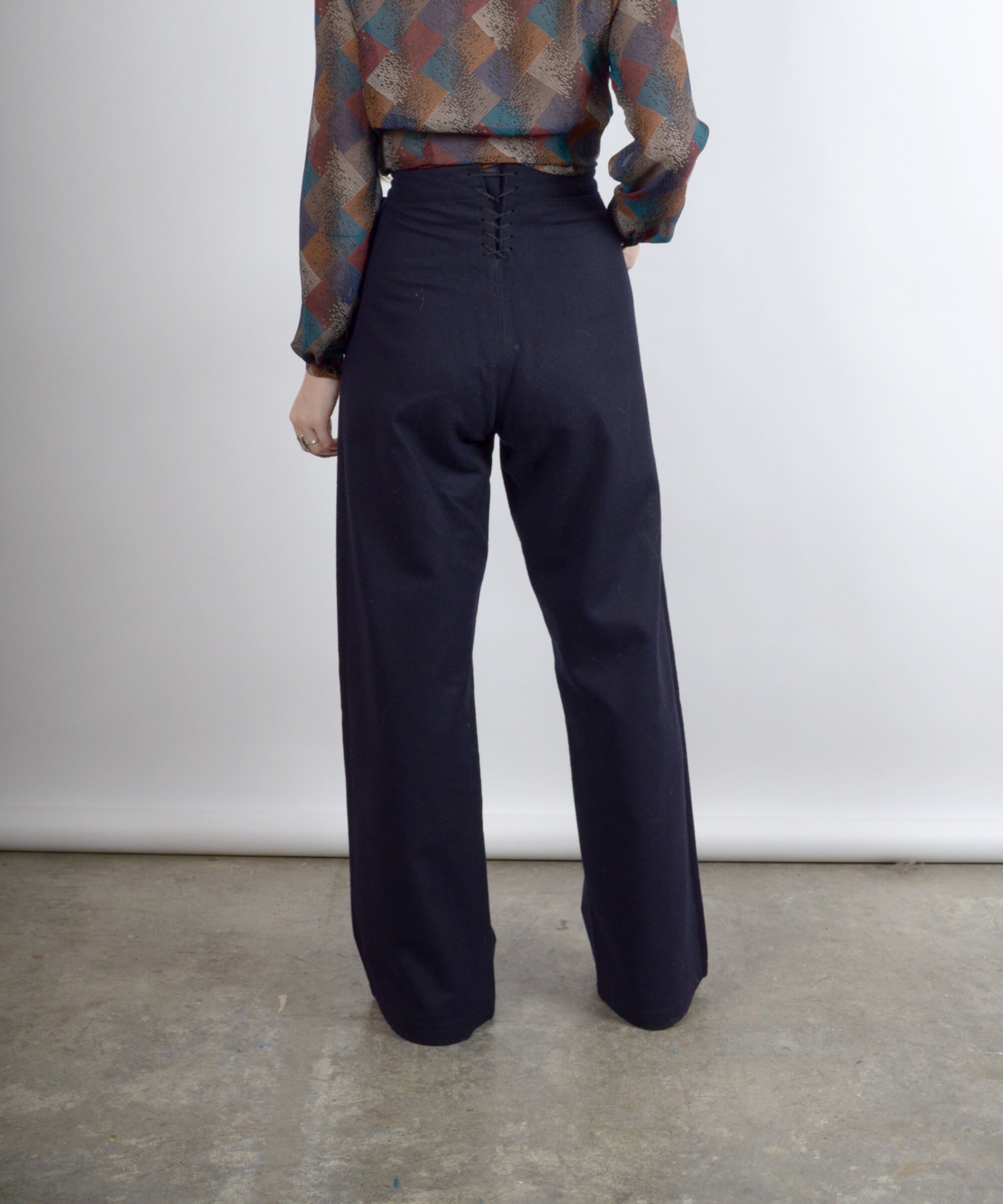 Vintage Army Navy Wool Sailor Pants / 31 33 waist