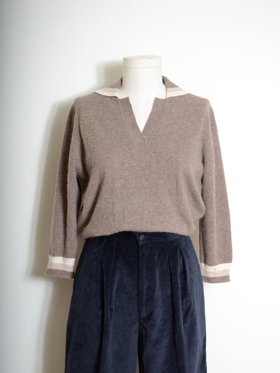 50s lambswool knit with sailor collar / medium