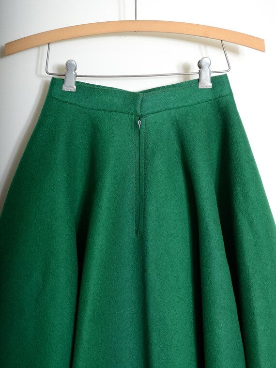 green felted wool circle skirt by designer Toni O… - image 5