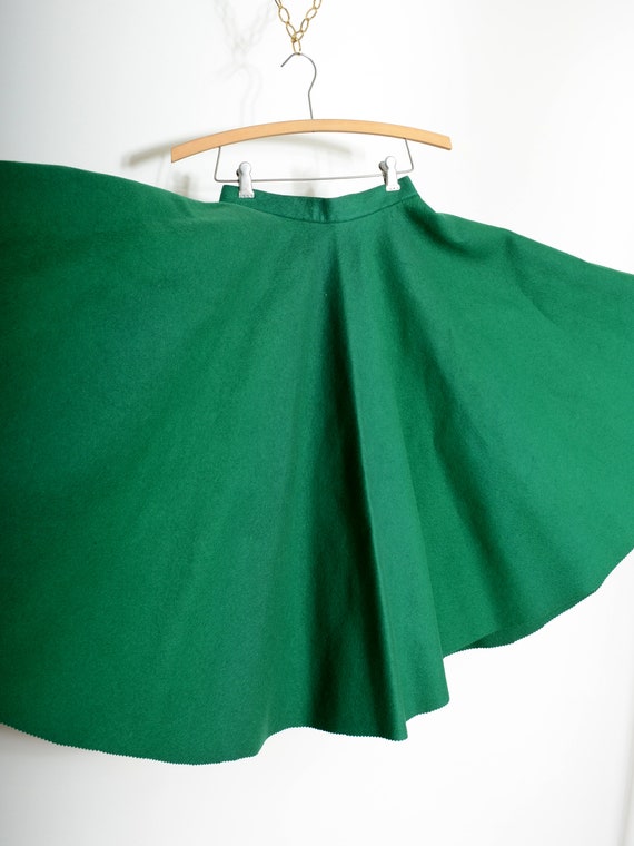 green felted wool circle skirt by designer Toni O… - image 8