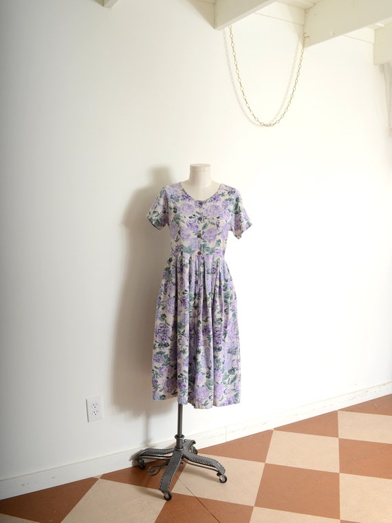 90s floral button dress by April Cornell / small