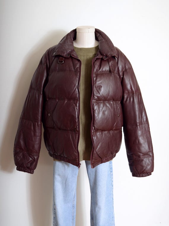 Vintage 80s Brown Leather Puffer Jacket by Skitique International / Warm Quilted Down Filled Zipper Coat / Womens Large / Mens Medium - Etsy Vintage 80s Brown Leather Puffer Jacket by Skitique International / Warm Quilted Down Filled Zipper Coat / Womens Large / Mens Medium - Etsy