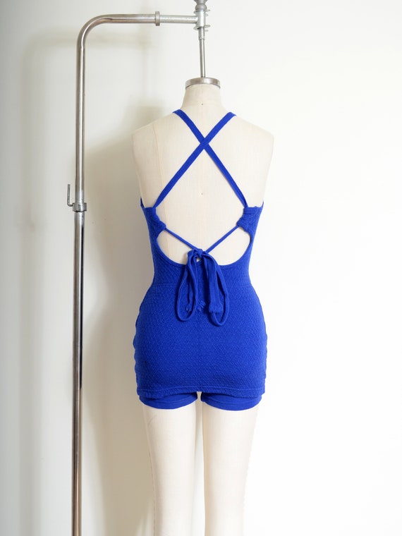 Catalina knitwear cobalt blue wool bathing suit /… - image 5