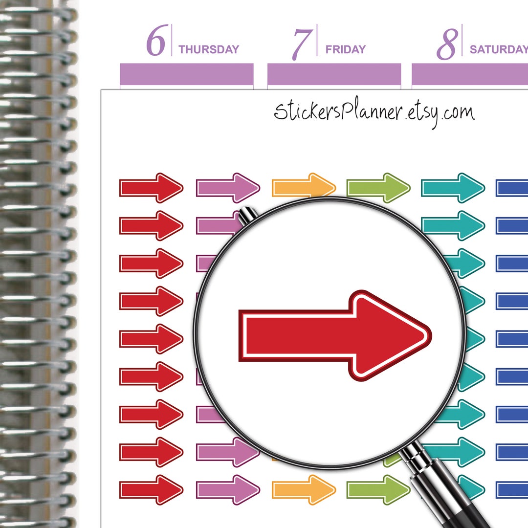 Arrow Stickers Planner Functional Erin Condren Happy Planner Rainbow ...