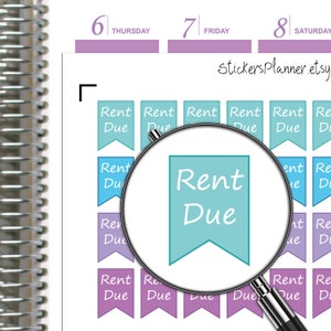 Rent Due Aufkleber Planer Erin Condren Happy Planner House Stickers Planer Veranstalter Kalender