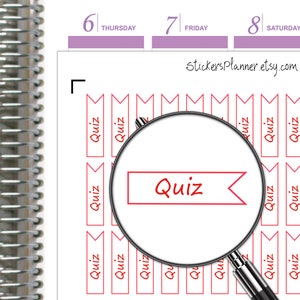 Quiz Text Sticker Planer Wortquiz Test Abschlusspapier Schule Organisator College Hausaufgaben Studie Akademischer Planer (n3d-01)