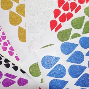 Adesivi in vinile con glitter dorati Adesivi con gocce Adesivi con pioggia Decorazioni murali con pioggia Sigilli per buste a goccia Decorazioni murali con gocce Adesivi con pioggia