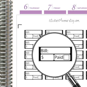Pay Bill Paid Stickers Planner Erin Condren Bill Tracking Sticker Organizer Aufkleber (n13)