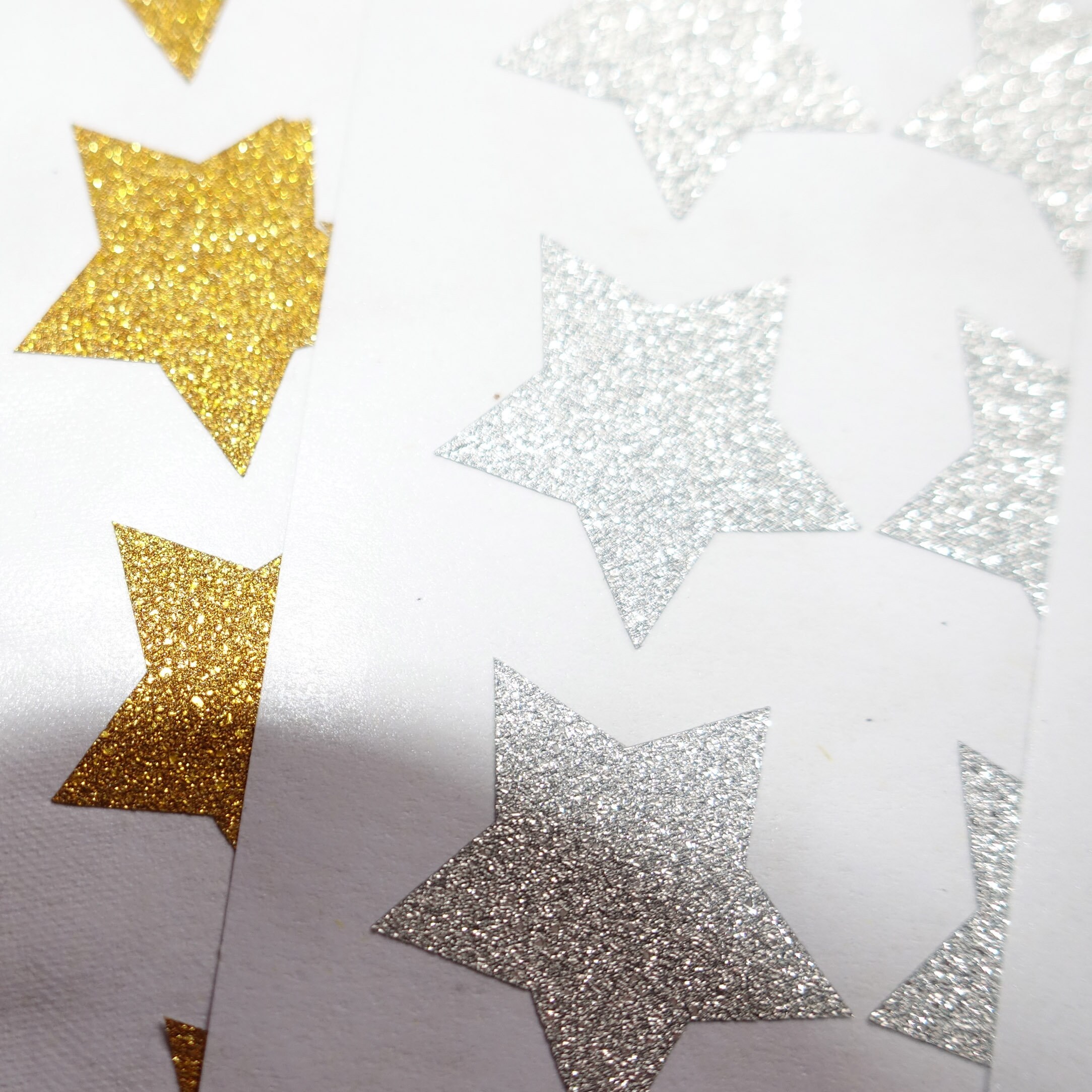Gold Glitter Stars Stickers