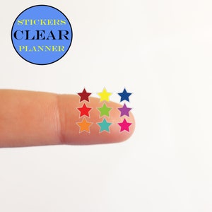 Regenboog doorzichtige ministerren plannerlabels stickers transparante sterren pictogram herinneringsstickers ZV1R