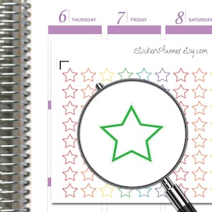 Mini Stars Planner Adesivi Etichetta Stelle Icona Erin Condren Promemoria Adesivi (ZVTR)