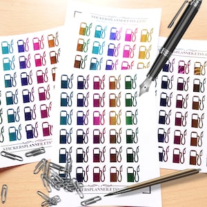 Foliestickers Planner Tanken Vullen Tankstationpictogram Gasbrandstofstickers Verijdelde kalenders Erin Condren planner