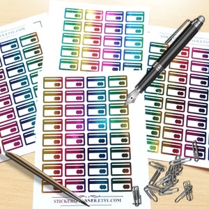 FOIL Planner Stickers Foiled Card Stickers Planer Bill Stickers (i49)