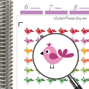 Little Birds Stickers planner vogels pictogrammen Erin Condren planner Happy planner regenboog alledaagse organisator