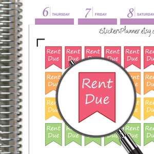 Rent Due Stickers Planer Erin Condren Happy Planner House Stickers Alltag Journal ( i5 )