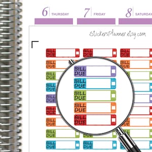 Bill Due Aufkleber Planer Funktionale Erin Condren Glückliche Planer Regenbogen Kalender Veranstalter Alltag