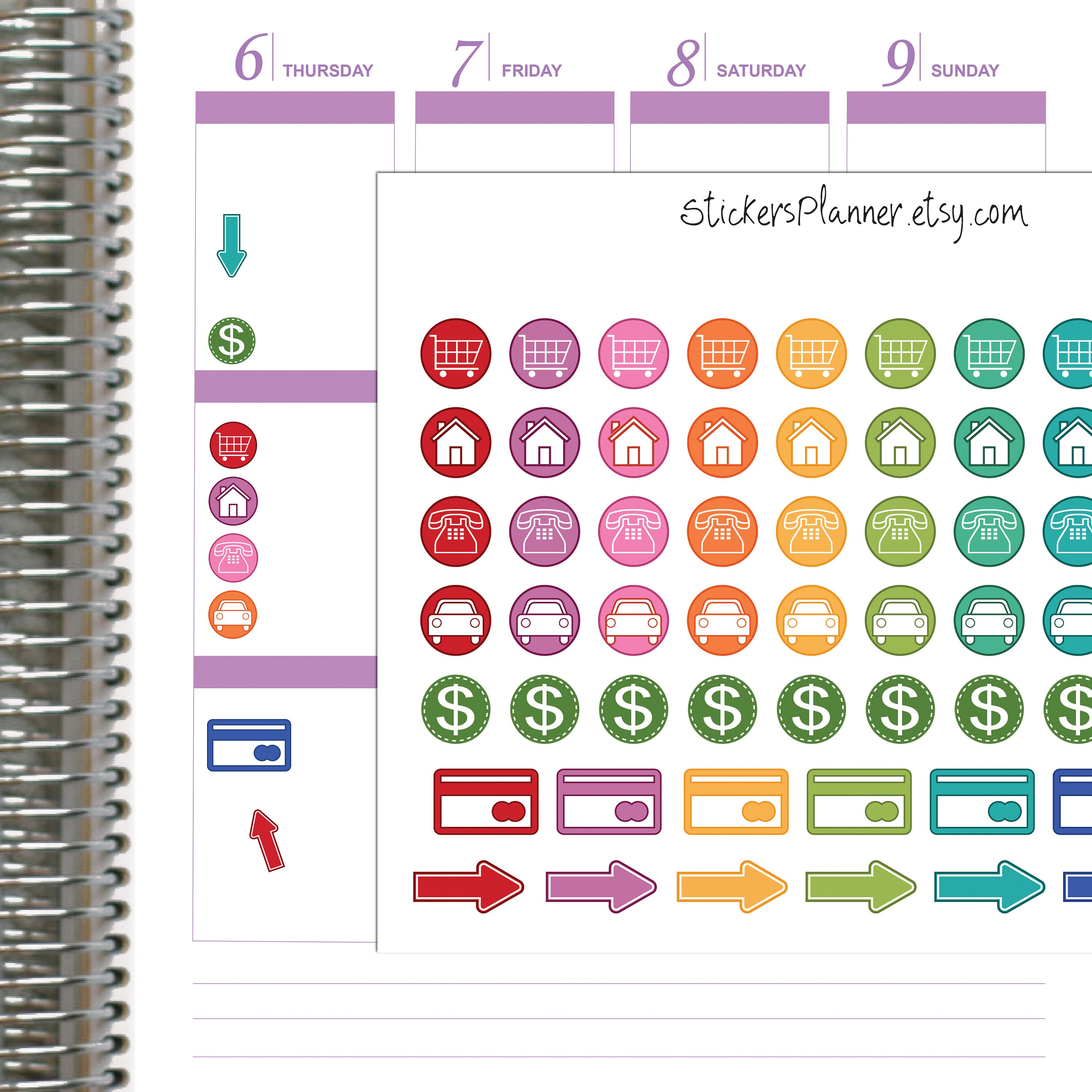 Weekly Planner Stickers Erin Condren Happy Planner Filofax Scrapbooking ...