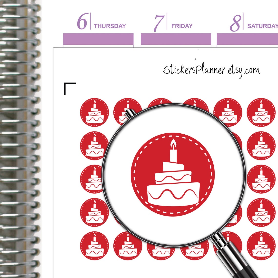 Happy Birthday Stickers Planner Birthday Cake Planner Etsy