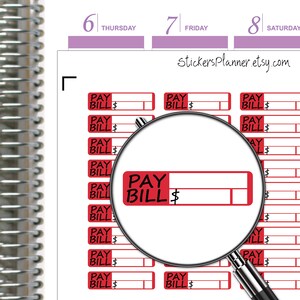 Pay Bill Stickers Label Planer Funktional Erin Condren Alltag Stickers Erin Condren Happy Planner n11