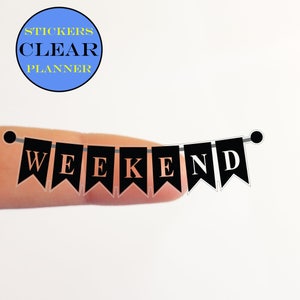 Stickers transparents week-end agenda étiquettes journal Erin Condren Happy Planner bannière week-end planificateur de vie