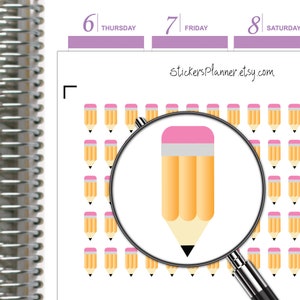 Adesivi per pianificatore scolastico con matita Erin Condren Etichette Adesivi promemoria con icone a matita (i58)
