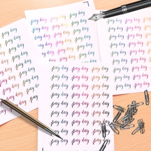 FOIL Zahltag Planner Stickers Etiketten Foiled Word Text Sticker Happy Planner it10