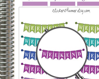 Weekend Stickers Planner Erin Condren Happy Planner Weekend Banners Calendars journal (i46-2)