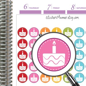 Stickers joyeux anniversaire Cake Planner Mini Erin Condren arc-en-ciel Sticker journal quotidien Calendrier des fêtes (i51A)
