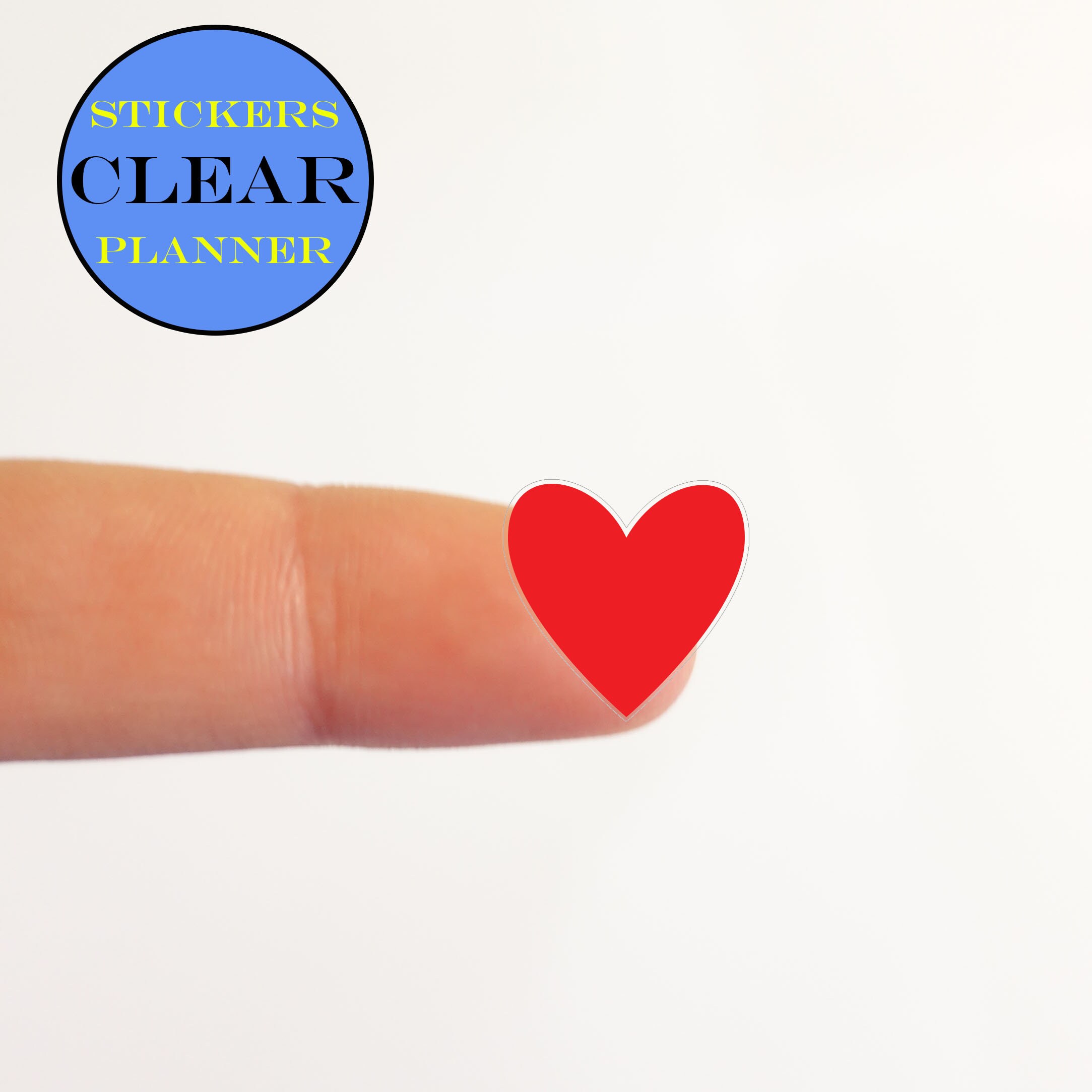 Clear Heart Stickers Clear Red Heart Planner Stickers Etsy España