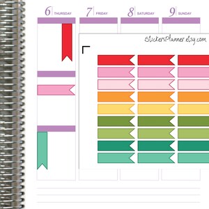 Blank Flags Stickers Labels Planner Functional Die Cut Erin Condren Happy Planner Rainbow organizer everyday image 2