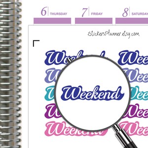 Planificador de pegatinas de fin de semana Banners de fin de semana Erin Condren Happy Planner Calendario de vacaciones diario todos los días (i76-2)