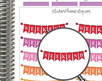 Weekend Stickers Planner Banners Erin Condren Planner Happy Planner Holiday Calender journal