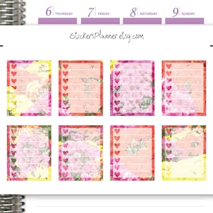 Vertical Full Box Stickers Floral Weekly Planner Filofax Scrapbooking Full Boxes Stickers KC1A