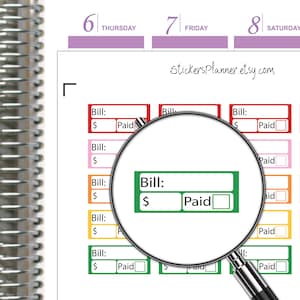 Bill Paid Stickers Planer Rainbow Erin Condren Bill Tracking Organizer Alltag