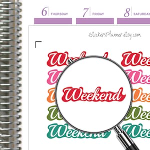 Adesivi per il weekend Planner Erin Condren Happy Planner Banner per il weekend Calendario delle festività Diario quotidiano (i76)