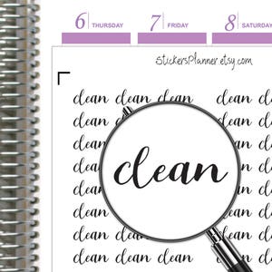 Planificateur d'autocollants propres, texte fonctionnel, Script Word Erin Condren, organiseur de calendriers, autocollants d'agenda