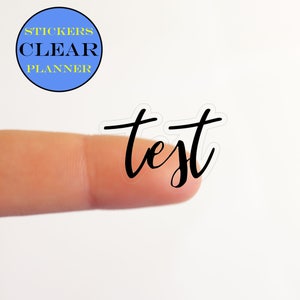 CLEAR stickers planner testlabels woordtekst transparant gelukkig planner Erin Condren