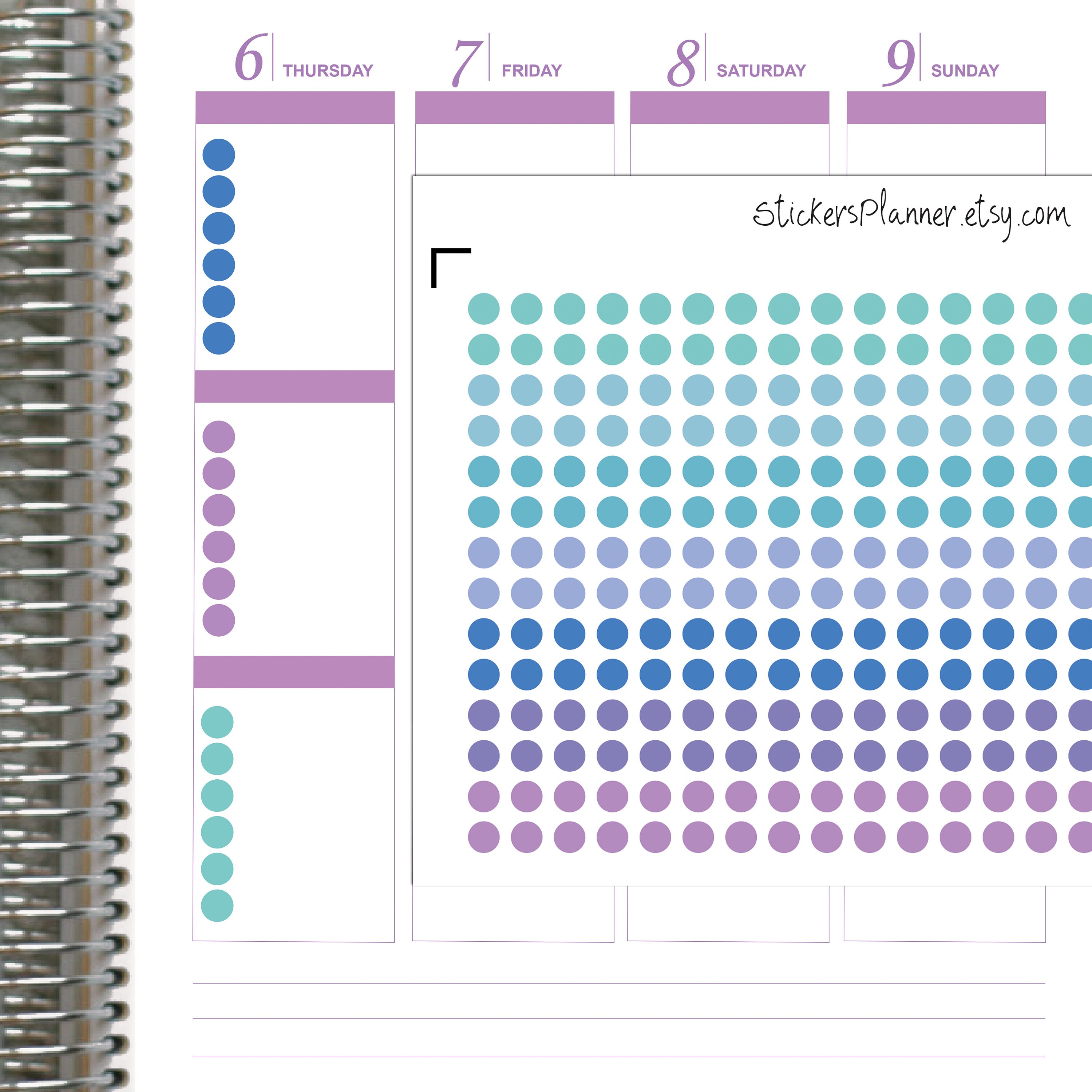 Rainbow Dot Circles Planner Stickers Icons Circles Stickers Erin ...