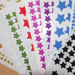 20 (13 mm of 0,5") GLITTER ministerren vinyl glitterstickers zilveren envelopzegels gouden sterrensticker voor enveloppen Z05