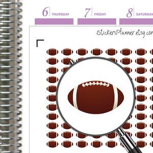Adesivi per pallone da rugby, icone per pianificatori, adesivi Erin Condren, promemoria per partite di allenamento, calendari (i32)